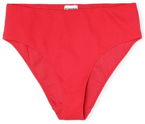 Ganni Textured Bikini Bottom In Lollipop ShopStyle Two Piece Swimsuits