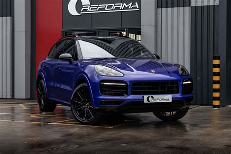 Porsche Cayenne Full Vehicle Wrap 3m Gloss Raspberry Blue Reforma Uk