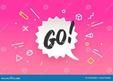 Banner Go In Geometric Style Stock Vector Illustration Of Paper