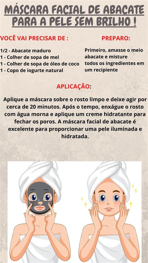 Máscara facial de abacate para pele sem brilho Máscara facial de