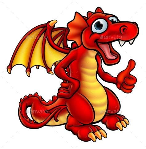 Cartoon Red Dragon | Cartoon dragon, Red dragon, Dragon