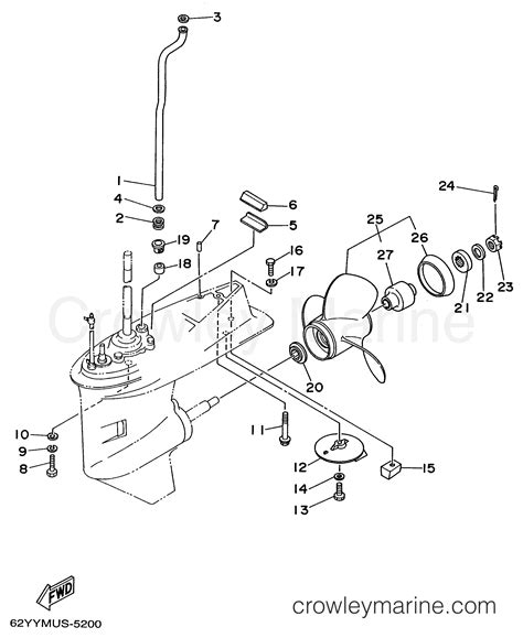 LOWER CASING DRIVE 2 F50 1996 Yamaha Outboard 50hp F50TLHU