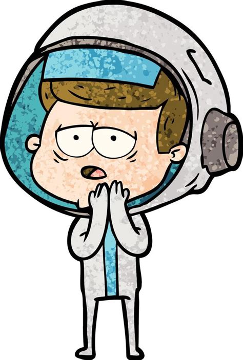 Astronauta Cansado Dos Desenhos Animados Vetor No Vecteezy