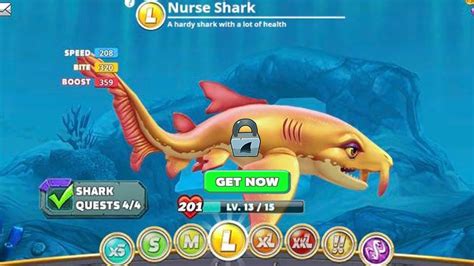 Hungry Shark World Nurse Shark Unlocked And Fully Upgraded All