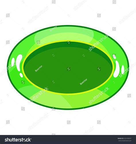 Oval Green Button Icon Cartoon Illustration Stock Vector Royalty Free