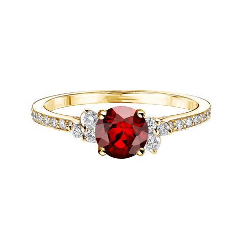 Baby Everbloom Mm Pav E Yellow Gold Garnet Ring Gemmyo