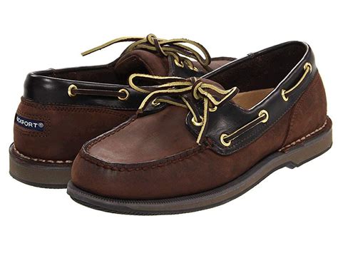 Rockport Ports Of Call Perth Mens Lace Up Casual Shoes Chocolatebark Boat Shoes Casual