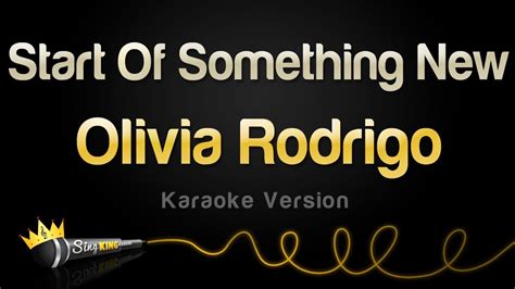 Olivia Rodrigo Start Of Something New Karaoke Version Youtube