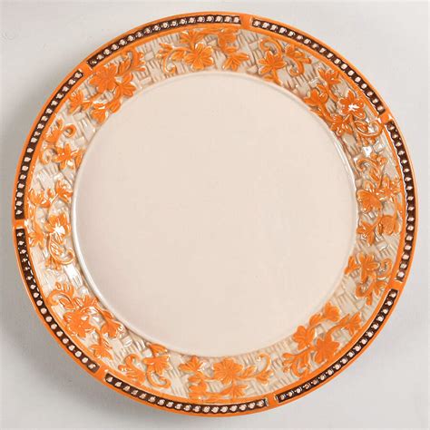 Floral Lace Basketweave Spice Dinner Plate By Temp Tations Replacements Ltd