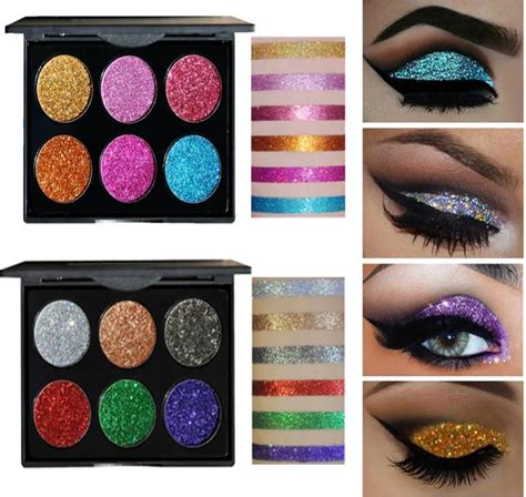 Shimmer Glitter Eye Shadow Bright Rainbow Eyeshadows Cosmetic Makeup ...