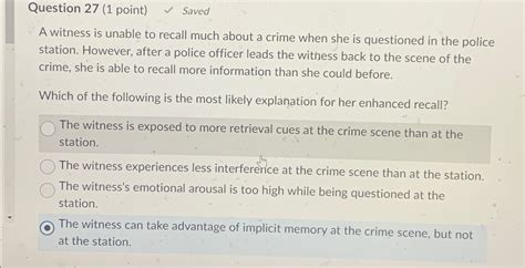 Solved Question Point Saveda Witness Is Unable To Chegg