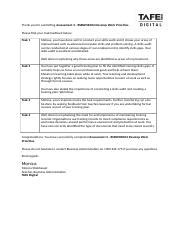 Feedback Assessment 2 Develop Work Priorities Docx 8 Thank You For