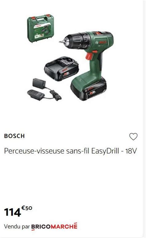 Promo Perceuse Visseuse Sans Fil Easydrill V Bosch Chez