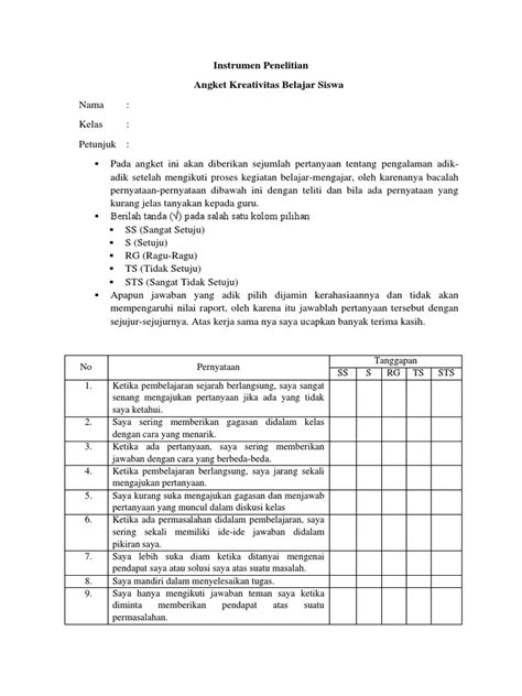 Instrumen Penelitian Pdf