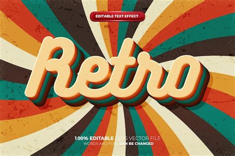 Efecto De Texto Editable 3d Retro Vintage Vector Premium