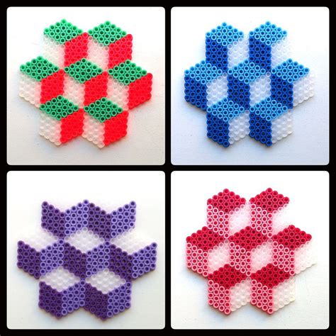 illusion coasters | Hama beads patterns, Perler bead art, Perler beads designs