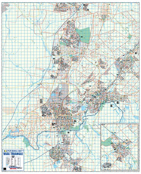 The Vaal Triangle Wall Map With Freeways National Roads And Suburbs