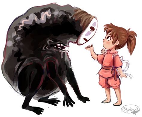 No Face And Chihiro By Sharkie On Deviantart Studio Ghibli Fanart