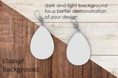 Sublimation Teardrop Earring Mockup PNG PSD