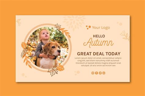 Free Vector Hello Autumn Banner Template