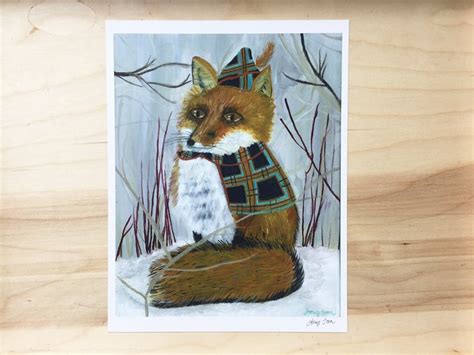 Woodland Fox Art Red Fox Art Print Fox Home Decor Forest Etsy