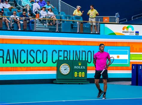 Tennis Player Francisco Cerundolo of Argentina in Action during His ...