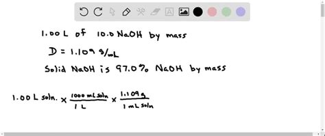 What mass of solid NaOH (97.0% NaOH by mass) is required to prepare 1. ...