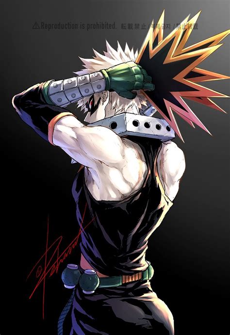 Safebooru 1boy Arms Behind Head Ass Bakugou Katsuki Bangs Belt Black Background Black Pants