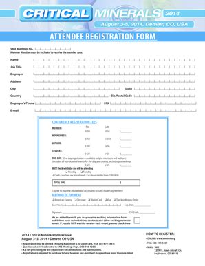 Fillable Online Smenet Attendee Registration Form Sme Smenet Fax