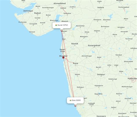 All Flight Routes From Goa To Surat Gujarat Goi To Stv Flight Routes