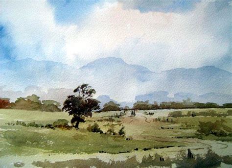 Country Scene Watercolour Alan Owen Painters Online Watercolor