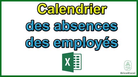 Comment Cr Er Calendrier Des Absences Des Employ S Excel Youtube