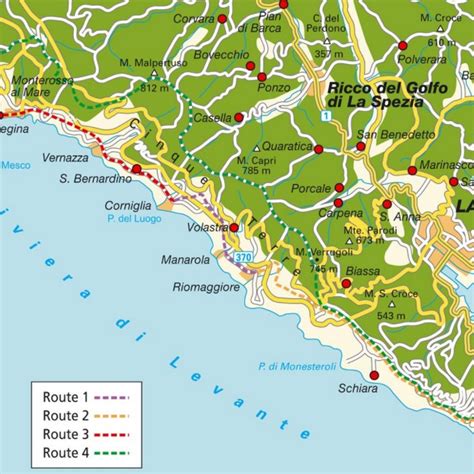 Cinque Terre Italien Karta Terre Cinque Map Train Rome Trail Hiking