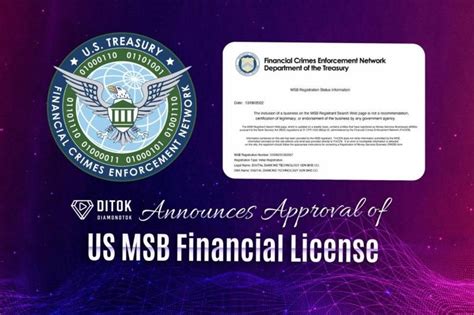 Newmediawire Diamondtok Announces Approval Of Us Msb Financial License