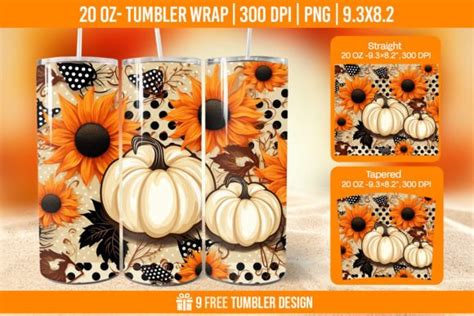 Pumpkin Tumbler Sublimation Wrap Oz Graphic By Hassanaasi