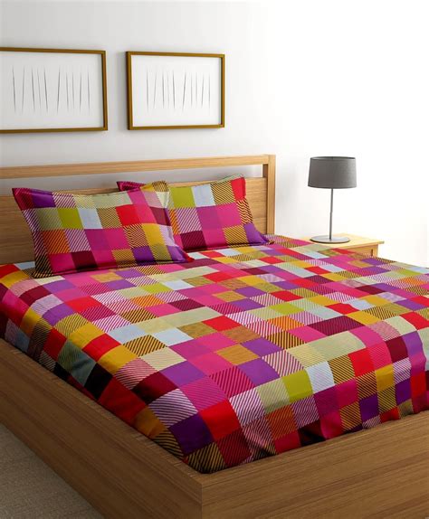 Buy STITCHWELL 144 TC Wrinkle Resistant Cotton Bedsheet For Double Bed