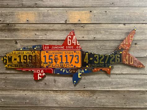 Florida Bonefish Antique License Plate Art Ready To Ship Codys Fish