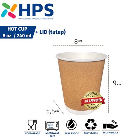 Jual Hot Cup Paper Oz Ml Double Wall Gelas Kopi Kertas Coffee