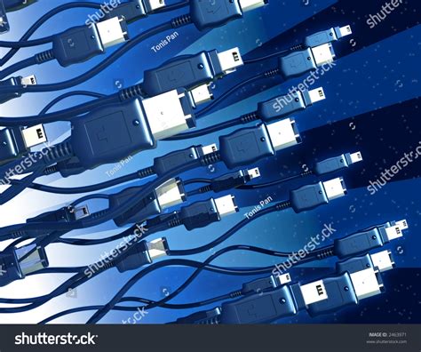 3d Rendering Electronic Computer Hardware Cable Stock Illustration