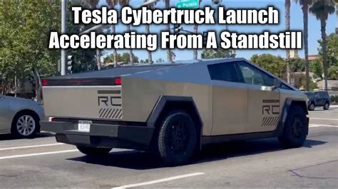 Tesla Cybertruck Launch Accelerating From A Standstill Youtube