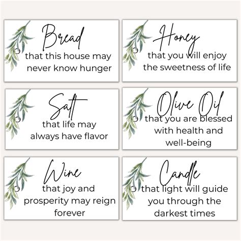 Housewarming Printable House Blessing Printable Bread Salt Wine New