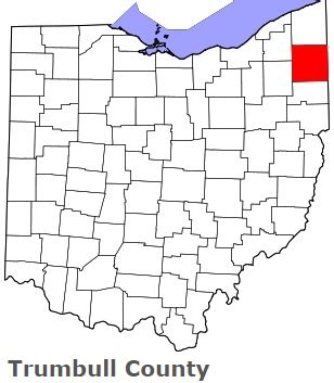 Trumbull County on the map of Ohio 2024. Cities, roads, borders and directions in Trumbull ...