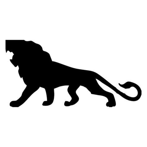 Premium Vector | Black silhouette of a lion or king of the jungle