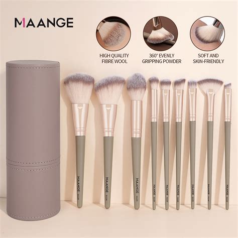 Maange 9pcs Makeup Brush Suitable For Beginners Soft Blush On Brush