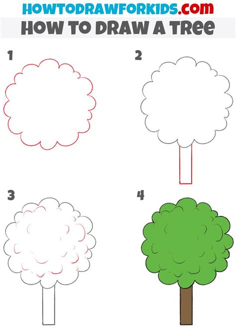 How To Draw A Tree Step By Step Drawing Tutorial Easy Easy Doodles