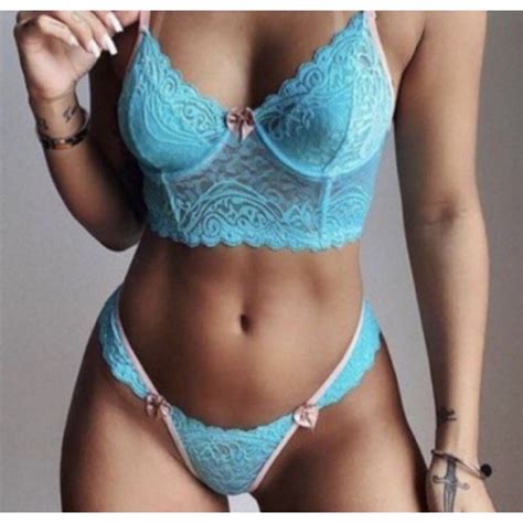 Conjunto Sem Bojo Sexy Lingerie Aro Renda Bicolor Sutiã Calcinha Forro Laço Atacado