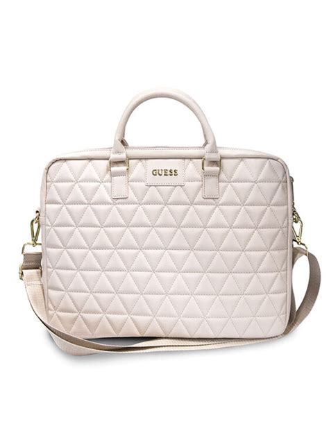 Guess Torba na laptopa Quilted Różowy Modivo pl