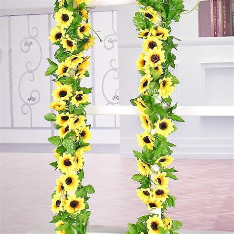 Artificial Sunflower Garland Silk Sunflower Vine Faux Flower Hanging