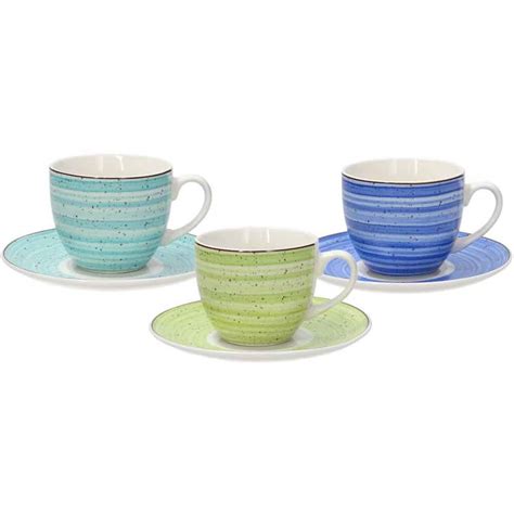 Tognana Bahamas Set 6 Tea Cup Saucer 200 Ml Sets Of Coffee And