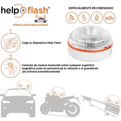 HELP FLASH LUZ DE EMERGENCIA AUTÓNOMA SEÑAL V16 DE PRESEÑALIZACIÓN